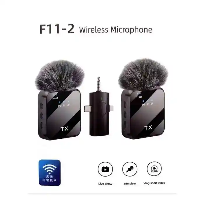 F11-2 Wireless Microphone For IPhone Android and Camera